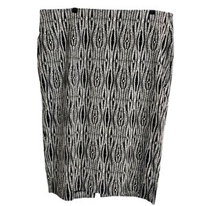 Lane Bryant Plus Pencil Skirt 22 Black White Zipper Business Office‎ Ponte